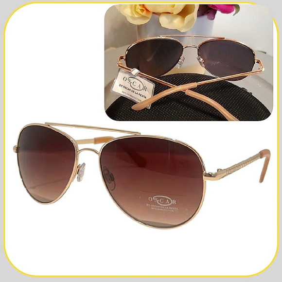 NWT Oscar De La Renta Rose Gold Sunglasses MOD3041  780 main image 15